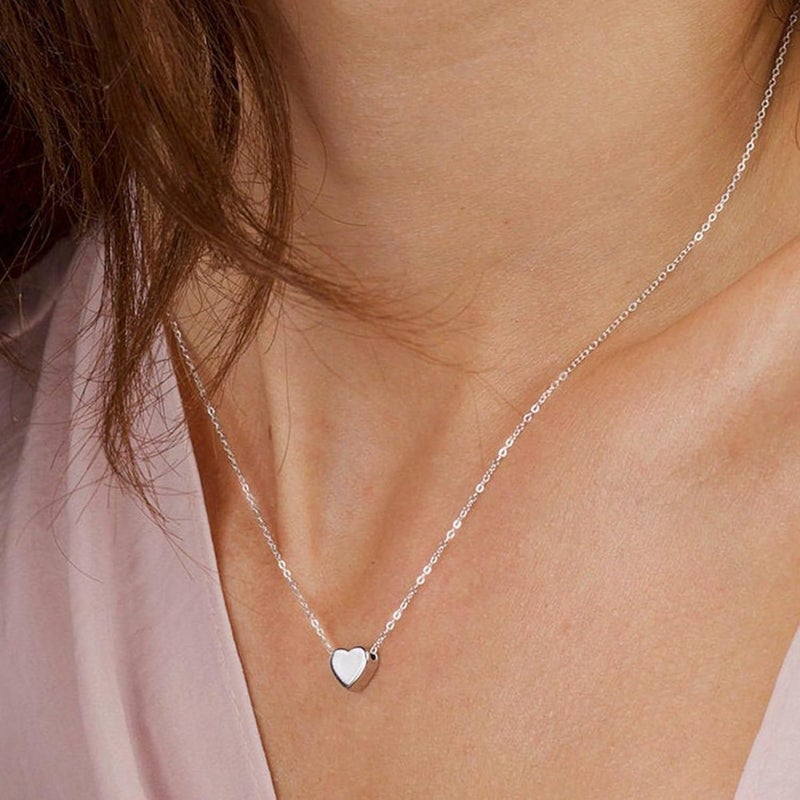 Ieftop Valentines Birthday Gifts for Women Teen Girls - Dainty 14K Gold/Silver Plated Cute Heart Handmade Disc Circle Bee Choker Adjustable Necklace for Women Teenage Girl Trendy Jewelry - Image 4